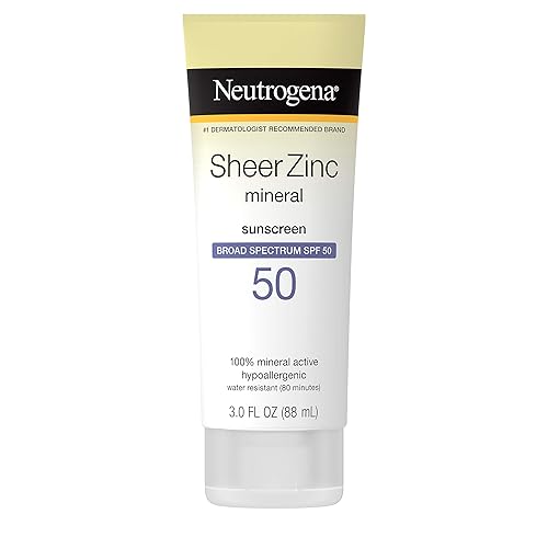 Neutrogena Sheer Zinc Oxide Dry-Touch Sunscreen Lotion with Broad Spectrum SPF 50, Water-Resistant, Hypoallergenic & Non-Greasy Mineral Sunscreen, 3 Beauty & Personal Care Neutrogena