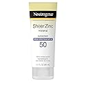 Neutrogena Sheer Zinc Oxide Dry-Touch Sunscreen Lotion with Broad Spectrum SPF 50, Water-Resistant, Hypoallergenic & Non-Greasy Mineral Sunscreen, 3 Beauty & Personal Care Neutrogena