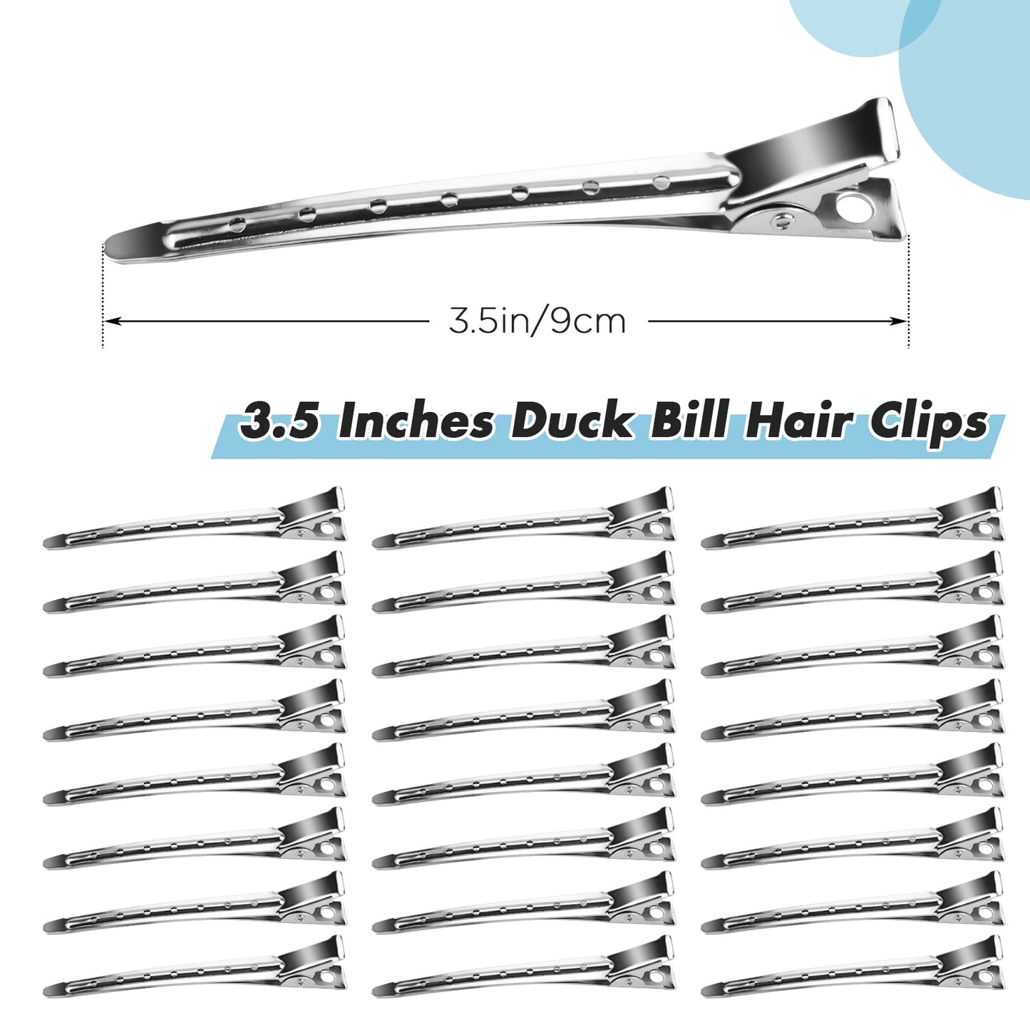 Neworkg 50pcs 3.5 Inches Duck Bill Hair Clips, Superior Silver Alligator Curl Clips with Holes, Hairdressing Salon Hair Grip, DIY Accessories Hairpins Beauty & Personal Care Neworkg