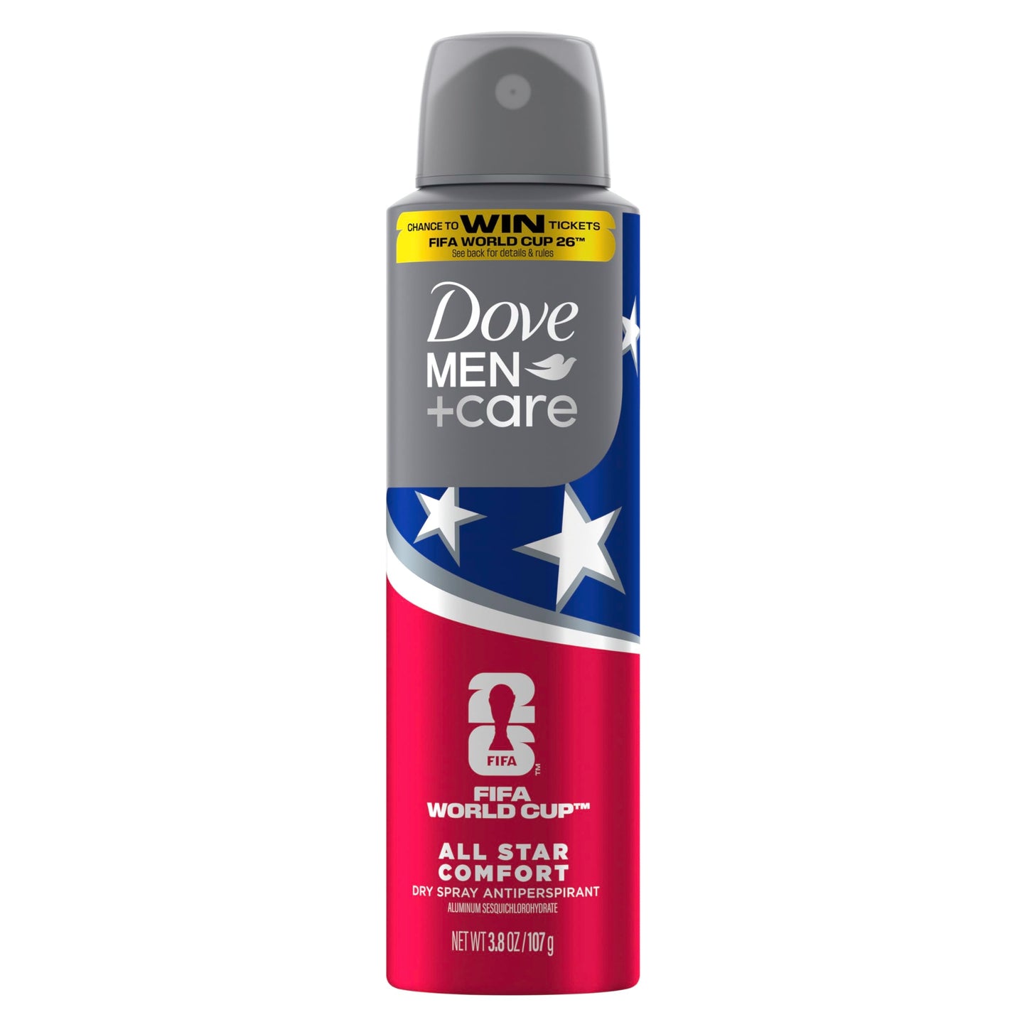 DOVE MEN + CARE All Star Comfort Dry Spray Antiperspirant - FIFA World Cup 2026 Edition, 72H Protection with Moisturizer, Warm Indulgent Scent - 3.8 Beauty and Personal Care DOVE MEN + CARE