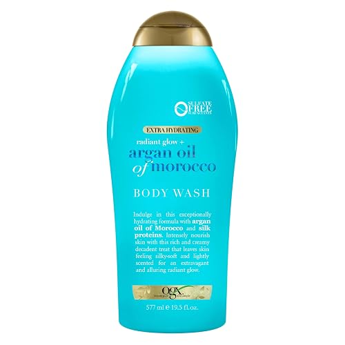 OGX Radiant Glow + Argan Oil of Morocco Extra Hydrating Body Wash for Dry Skin, Moisturizing Gel Cleanser for Silky Soft Skin, Body Wash for Women Beauty & Personal Care OGX
