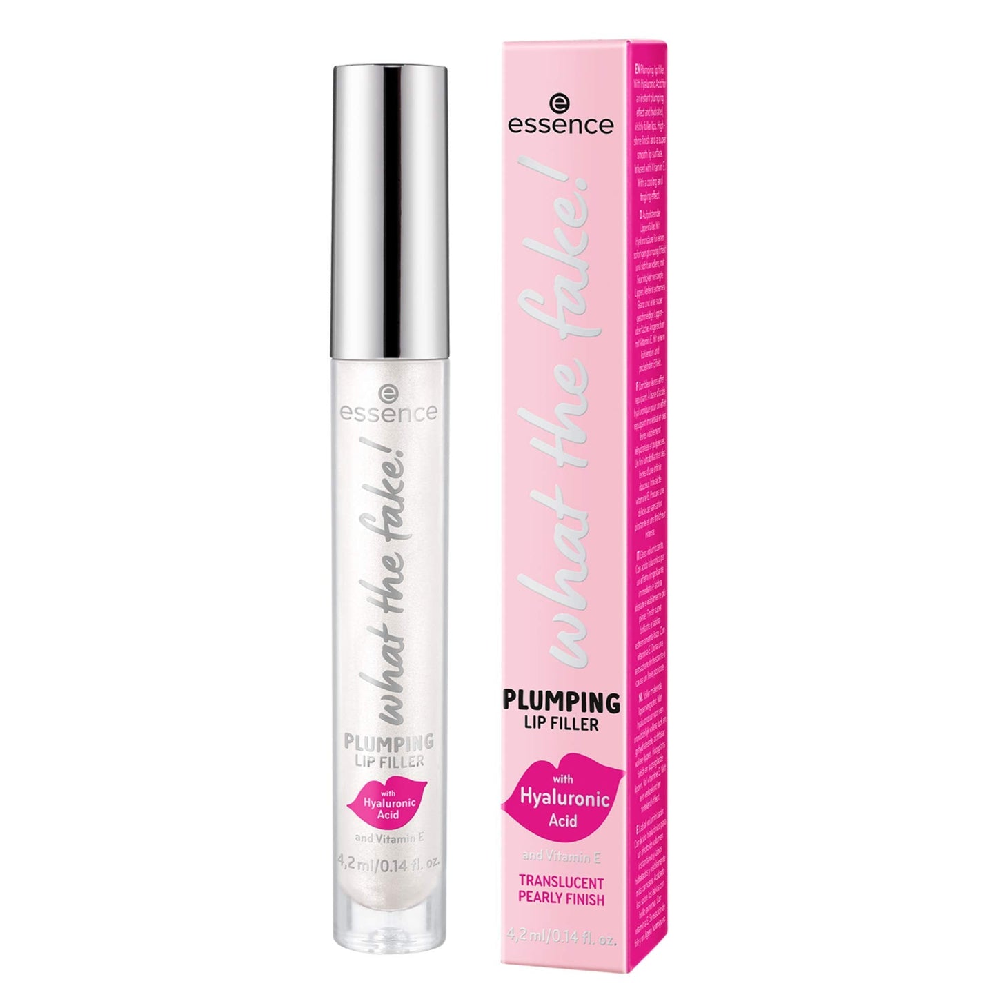 essence - What the Fake! Plumping Lip Filler - Lip Gloss for Full, Voluminous Lips - Translucent Pearly Finish - Vegan & Cruelty Free, Gluten Free Beauty and Personal Care Essence Cosmetics