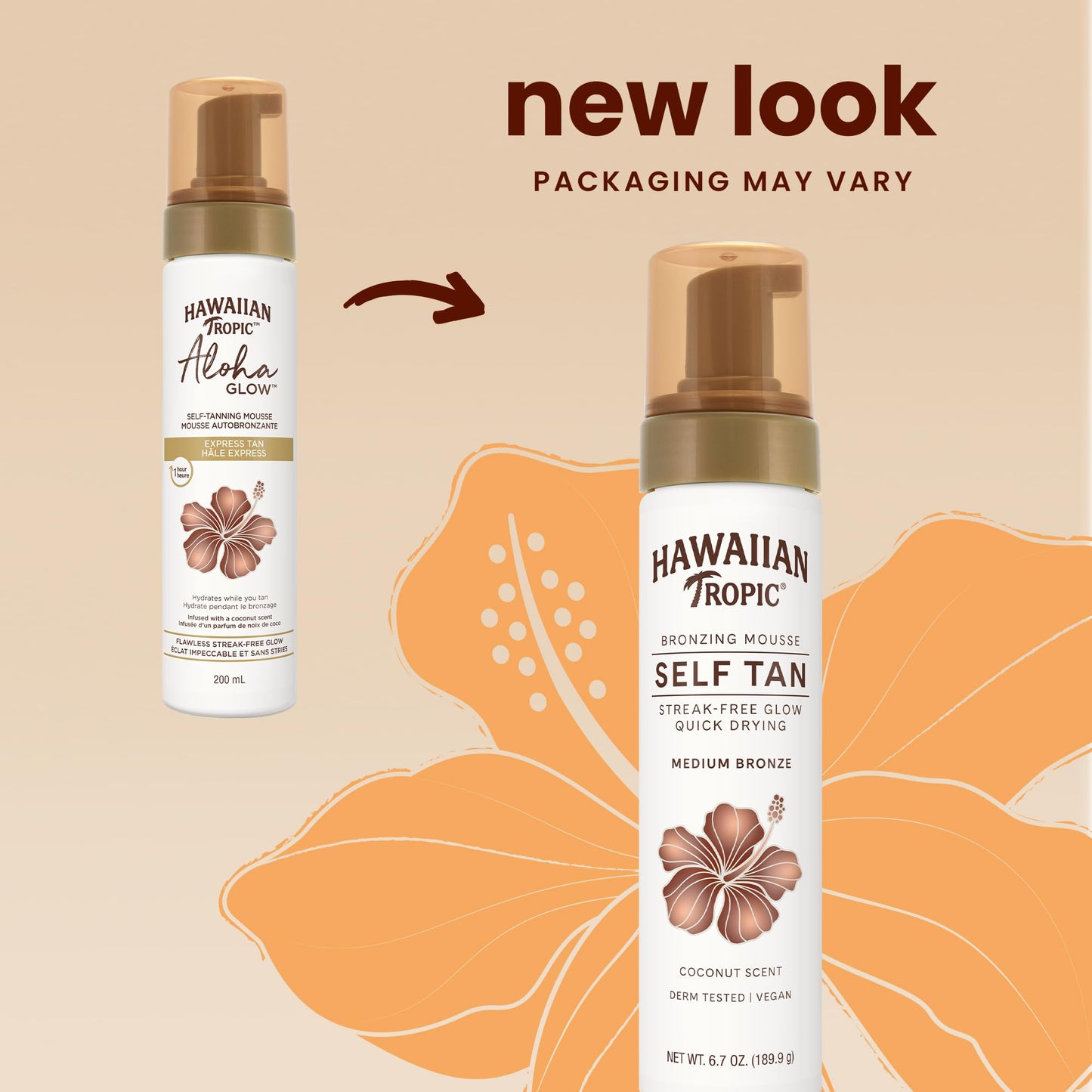 Hawaiian Tropic Aloha Glow Self Tanning Mousse, Express Tan, 6.7 oz, Self Tanner Mousse, Fake Tan, Self Tan Mousse, 1 Hour Express Self Tanner Foam Beauty & Personal Care Hawaiian Tropic