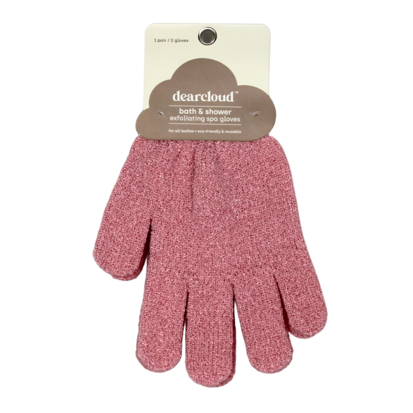 dearcloud Exfoliating Spa Gloves - Body Scrubber (Pink & Taupe) Beauty and Personal Care dearcloud