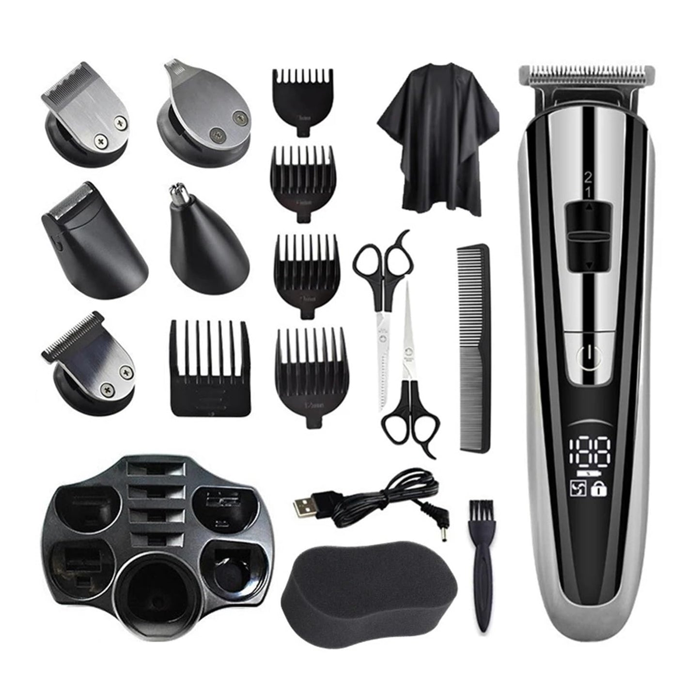 Razors 5 in 1 Hair Cutting Machine,Multifunctional Trimmer for Men,Trimmer for Nose and Ears,Rechargeable Hair Clipper.(Professional Set) Beauty and Personal Care EWKYLSEM