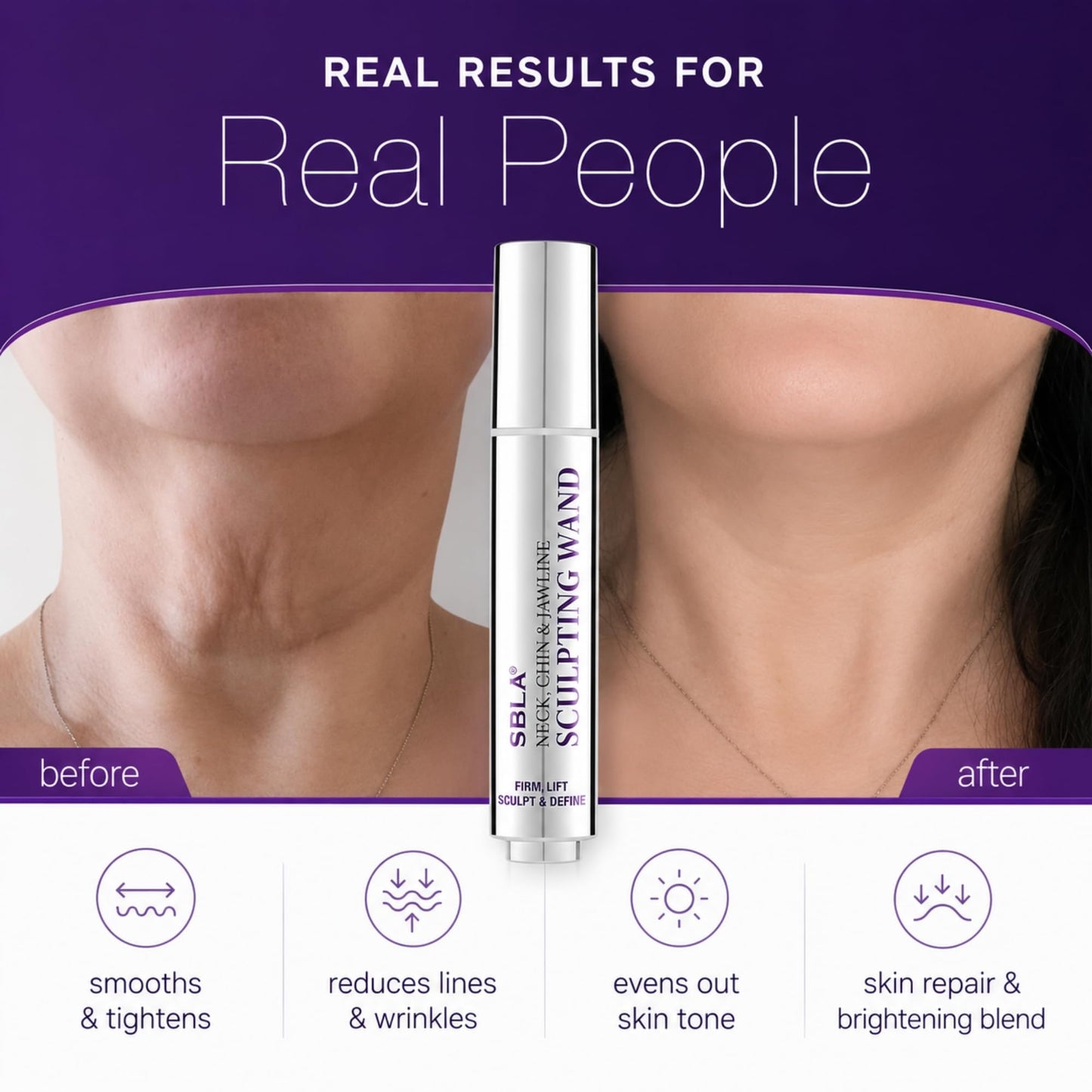 SBLA Beauty - Neck, Chin & Jawline Sculpting Wand 0.7 Fl Oz / 20mL - Lifts & Firms the Neck, Chin, Jawline & Decollete - Reduces Lines & Wrinkles Beauty & Personal Care SPENCERBARNESLA
