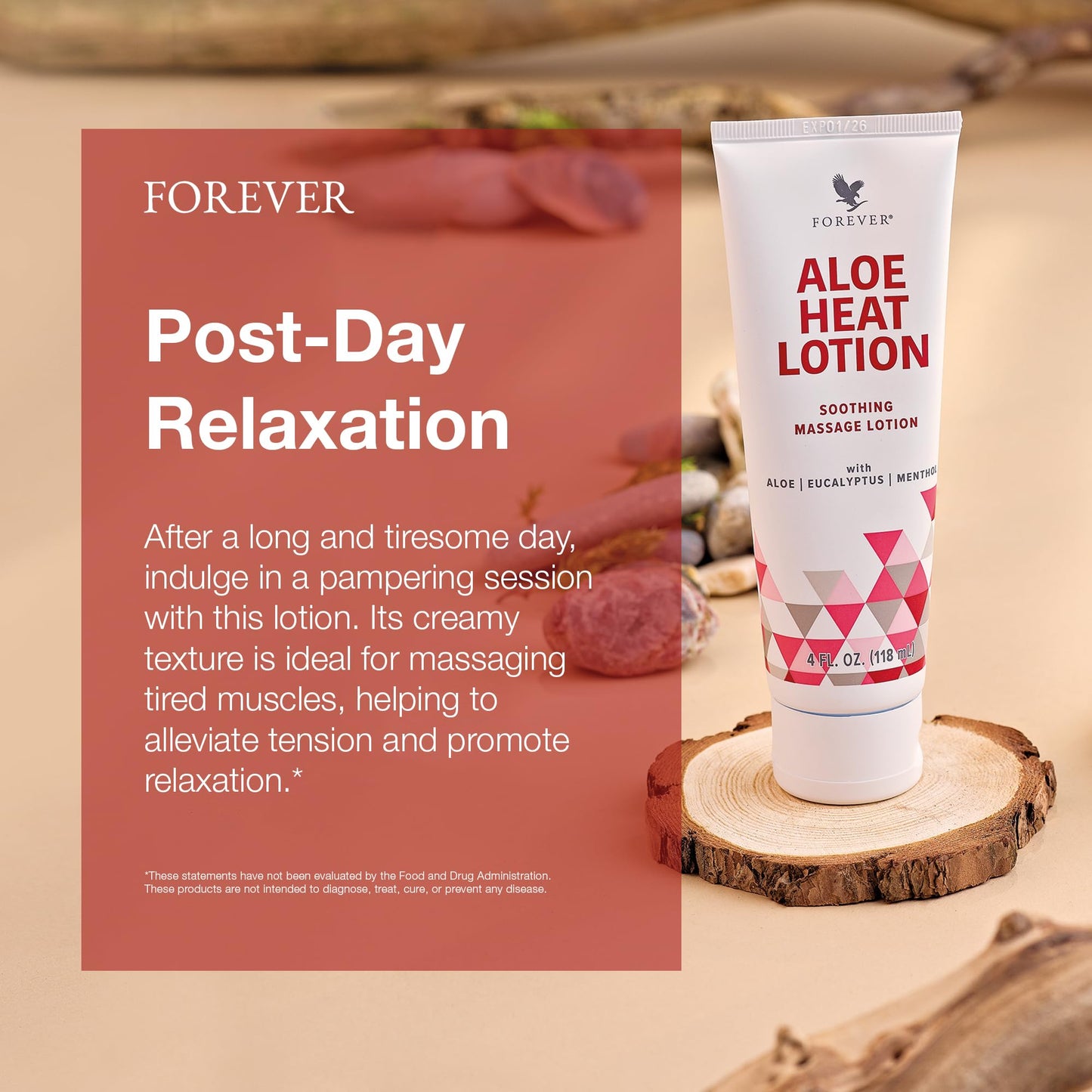 Forever Living - Aloe Heat Lotion with Menthol and Eucalyptus Fragrance, Comfort and Skin Nourishment, Vegan-Friendly Formula, 4 fl oz Beauty & Personal Care Forever Living Products