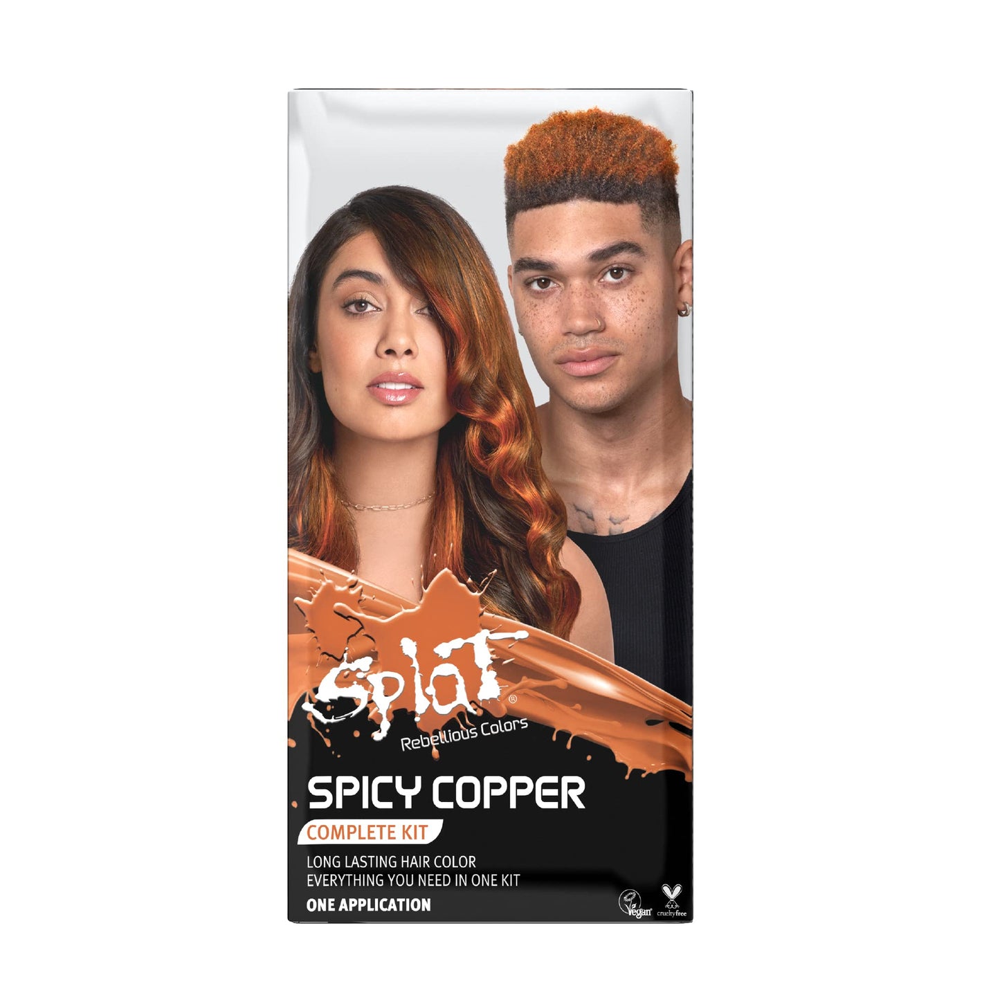 Splat Spicy Copper Semi Permanent Hair Dye Kit with Bleach, 1 Application, Includes Copper Orange Hair Dye, Oxide & Bleach Powder, Vegan & Cruelty Beauty & Personal Care Splat
