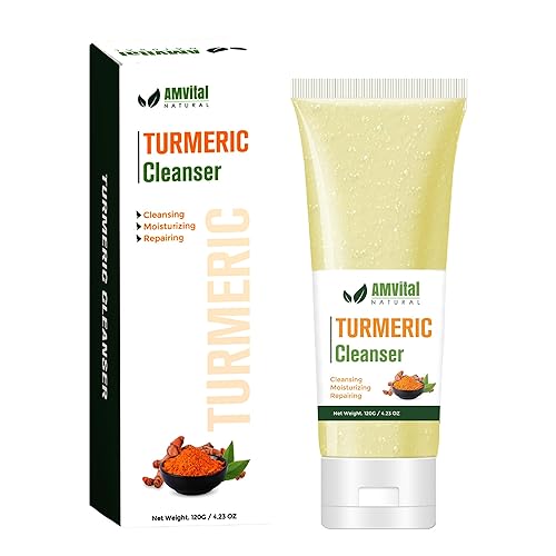 Turmeric Face Wash - Turmeric Facial-Cleanser with Aloe Vera, Vitamin E, and Natural Extracts - Lightweight Daily Gel Face Wash for All Skin Types Beauty & Personal Care AMVital