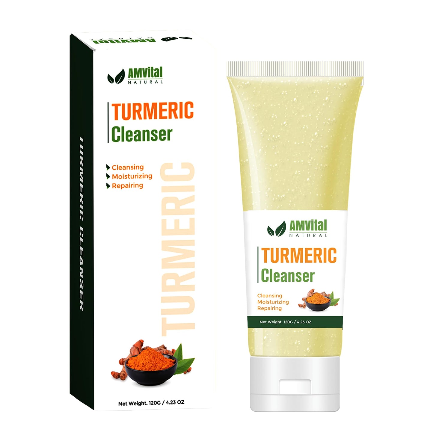 Turmeric Face Wash - Turmeric Facial-Cleanser with Aloe Vera, Vitamin E, and Natural Extracts - Lightweight Daily Gel Face Wash for All Skin Types Beauty & Personal Care AMVital
