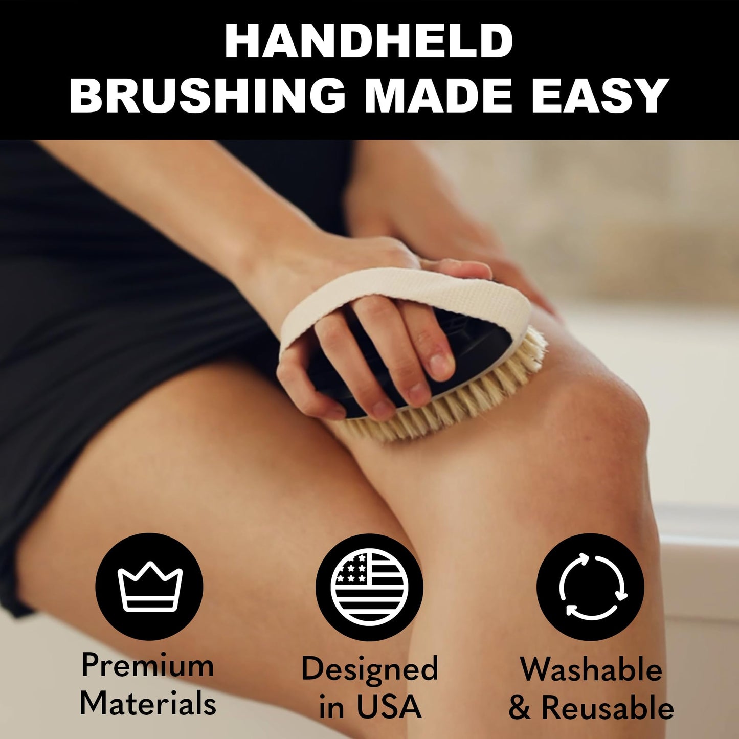 Bearback Dry Brushing Body Brush. Natural Bristle Exfoliating Brush. Smooth Skin - Cellulite Treatment - Lymphatic Drainage - Blood Circulation. Fits Beauty and Personal Care bearback