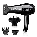 FHI HEAT Platform Nano Lite Pro 1900 Turbo Tourmaline Light Weight Ceramic Quick Dry Hair Dryer with 3 Piece Attachment Set, Black Beauty & Personal Care FHI Heat