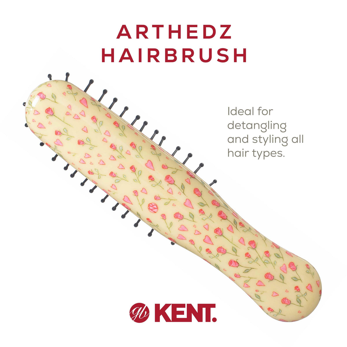 Kent ARTH1 Baby Hair Brush, Hair Brush for Kids, Small Brushes for Hair and Travel Brush Hair Detangler with Non-Scratch Nylon Bristles for Gentle