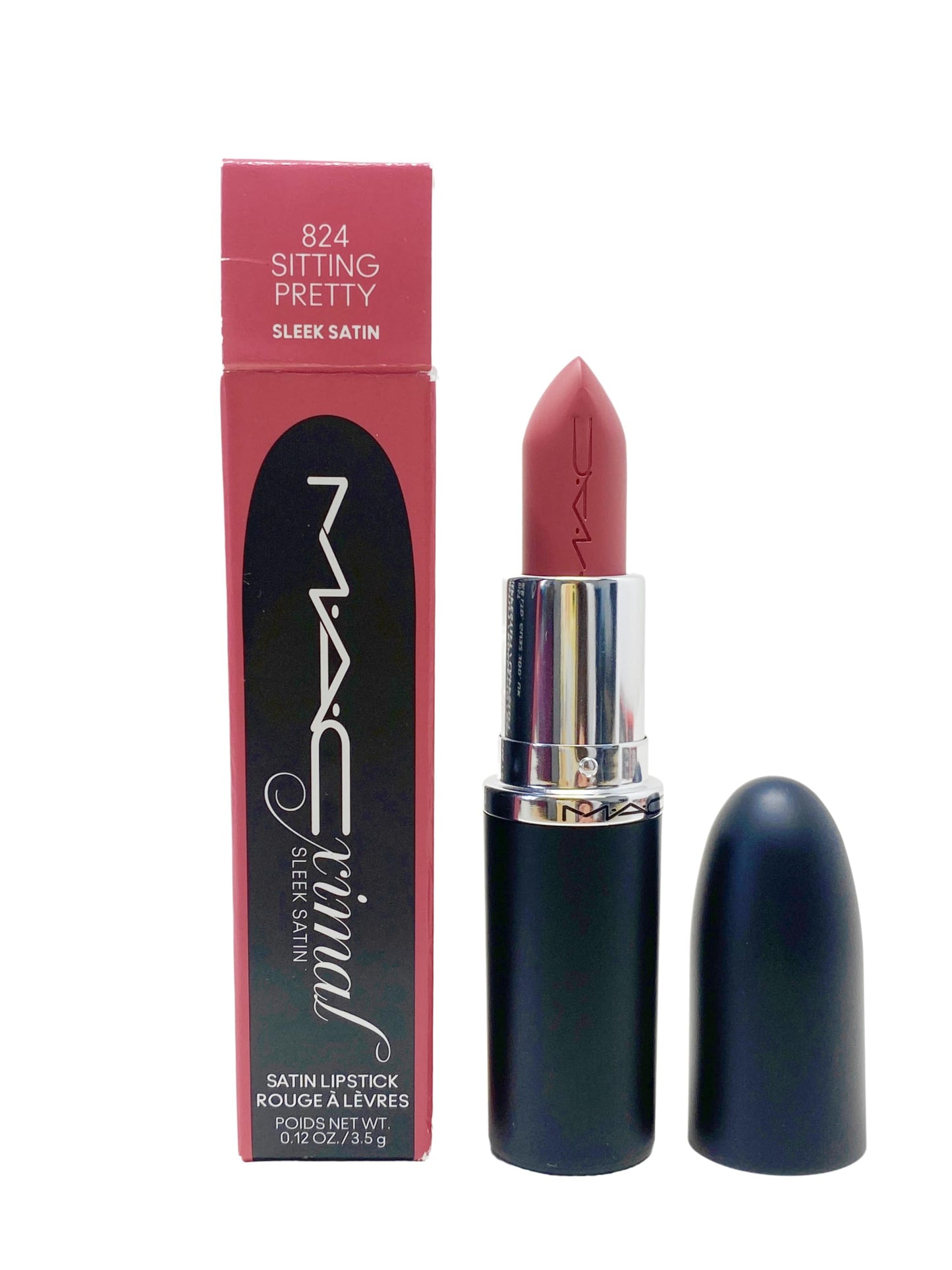 MAC Cosmetics Ximal Sleek Satin Lipstick - 824 Sitting Pretty (Light rose) 0.12 Oz / 3.5 g Beauty & Personal Care MAC