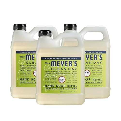 Mrs. MEYER'S CLEAN DAY Liquid Hand Soap Refill Lemon Verbena (33 Fl Oz (Pack of 3)) Beauty & Personal Care Mrs. MEYER'S