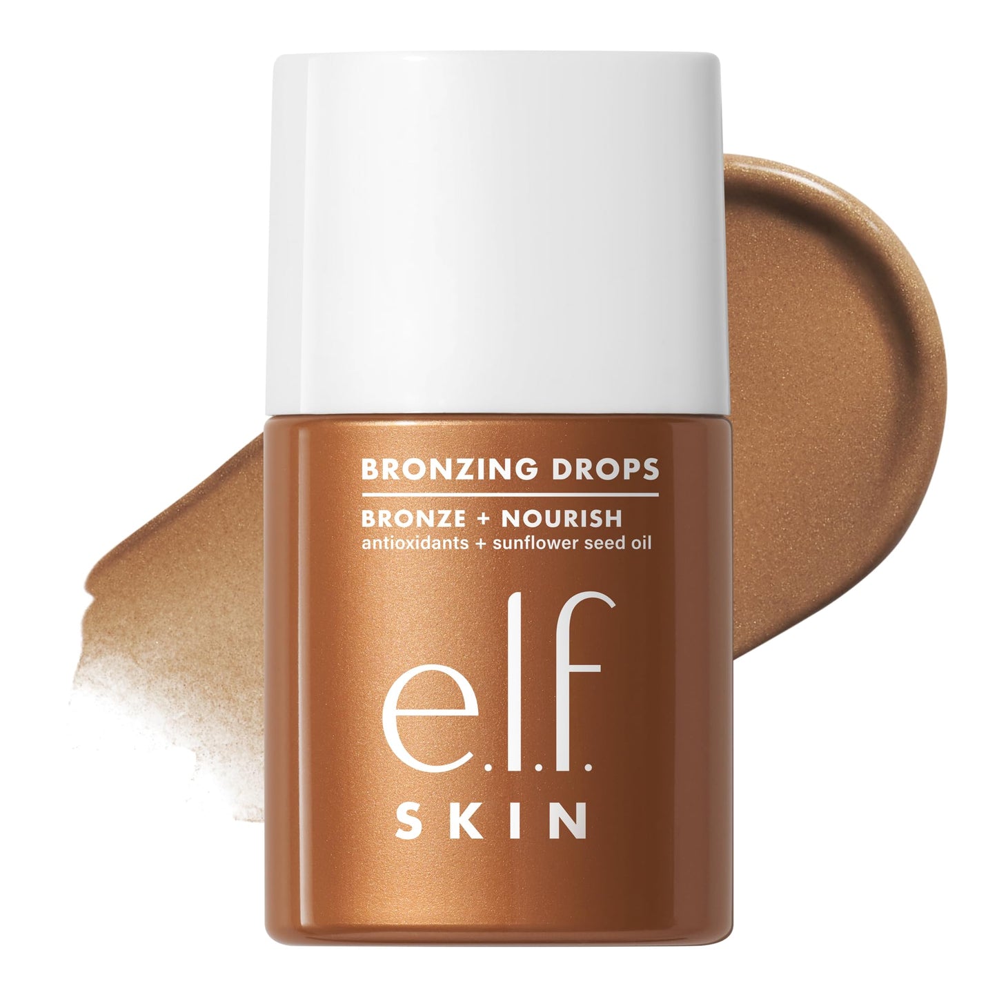 e.l.f. SKIN Bronzing Drops, Liquid Face Tinted Serum with Vitamin E & Sunflower Oil, Shimmer Finish, Vegan & Cruelty-Free, Pure Gold Beauty & Personal Care e.l.f.