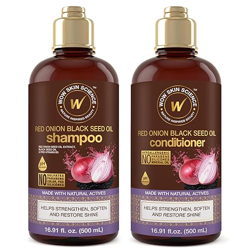 WOW Skin Science Red Onion Black Seed Shampoo & Conditioner Duo 16.9 oz Beauty & Personal Care WOW Skin Science