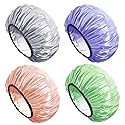 Aquior Shower Cap,Shower Caps for Women Long Hair,Silky Satin Hair Bonnet Reusable Bathing Cap,Extra Large for All Hair Length,4 Colors Beauty & Personal Care Aquior