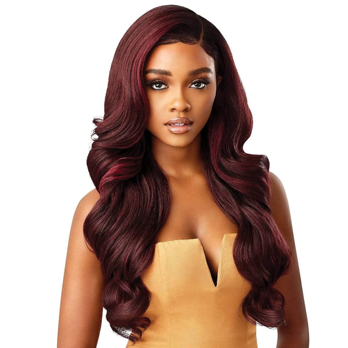 Outre Melted Hairline Lace Front Wig Frontal Effect Hairline Redesigned Comfortfit Ear Contour HD Transparent KAMALIA (DR2/GIBRN)