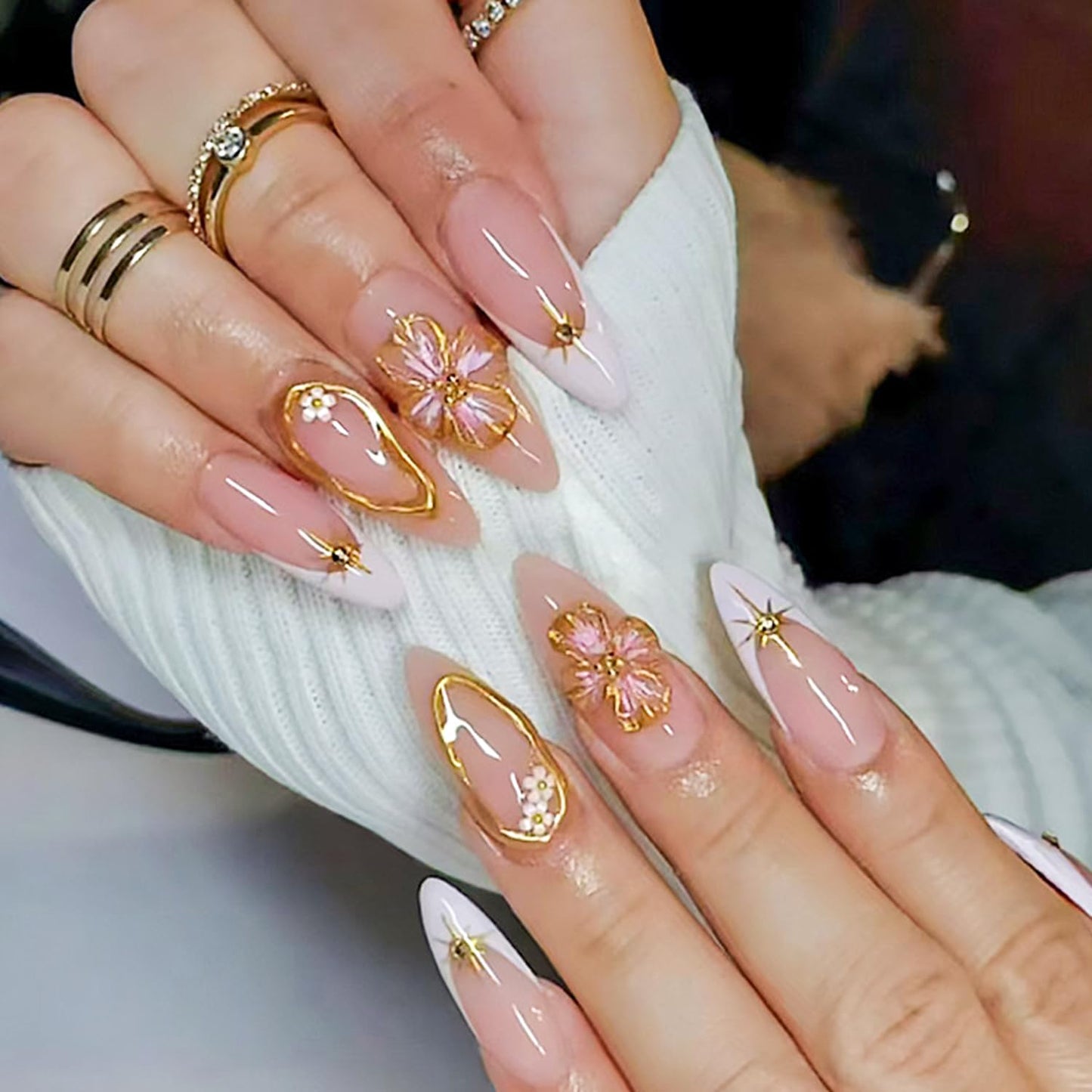 6 Packs (144 Pcs) | Reusable Press on Nails | Stick on Nails 12 Sizes-6 Styles|Almond Nails Beauty and Personal Care Ashowner