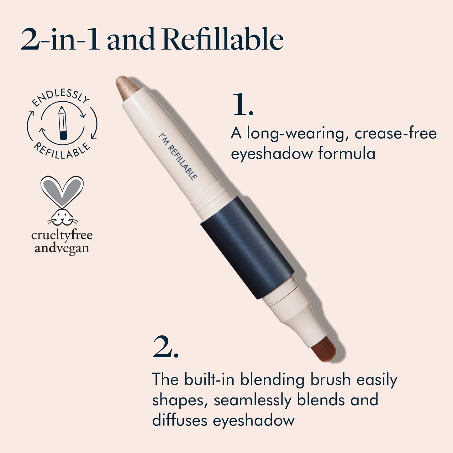 TRE'STIQUE Shadow Crayon, Refillable Eyeshadow Crayon With Built-In Blending Brush, Sustainable Shadow Makeup, Clean Beauty Eyeshadow Beauty & Personal Care TRE'STIQUE