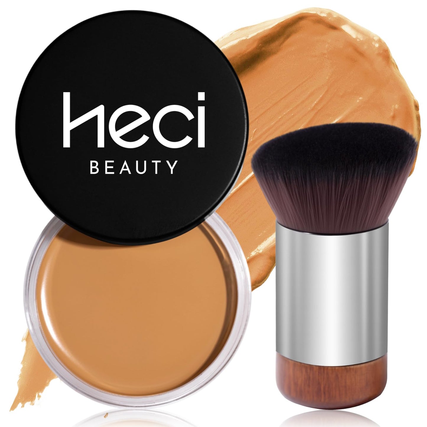 HECI BEAUTY Cream Bronzer with Brush, Creamy & Highly Pigmented Formula, Blendable Cream Contour Makeup with a Natural, Matte Finish - Buildable Beauty & Personal Care HECI BEAUTY