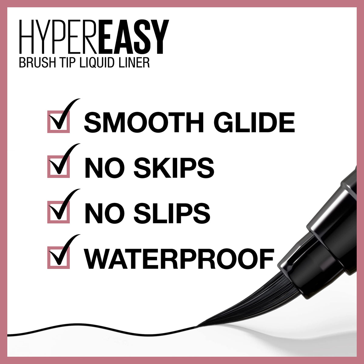 Maybelline Hyper Easy Liquid Pen No-Skip Eyeliner, Satin Finish, Waterproof Formula, Pitch Black, 0.018 Fl Oz Beauty & Personal Care MAYBELLINE