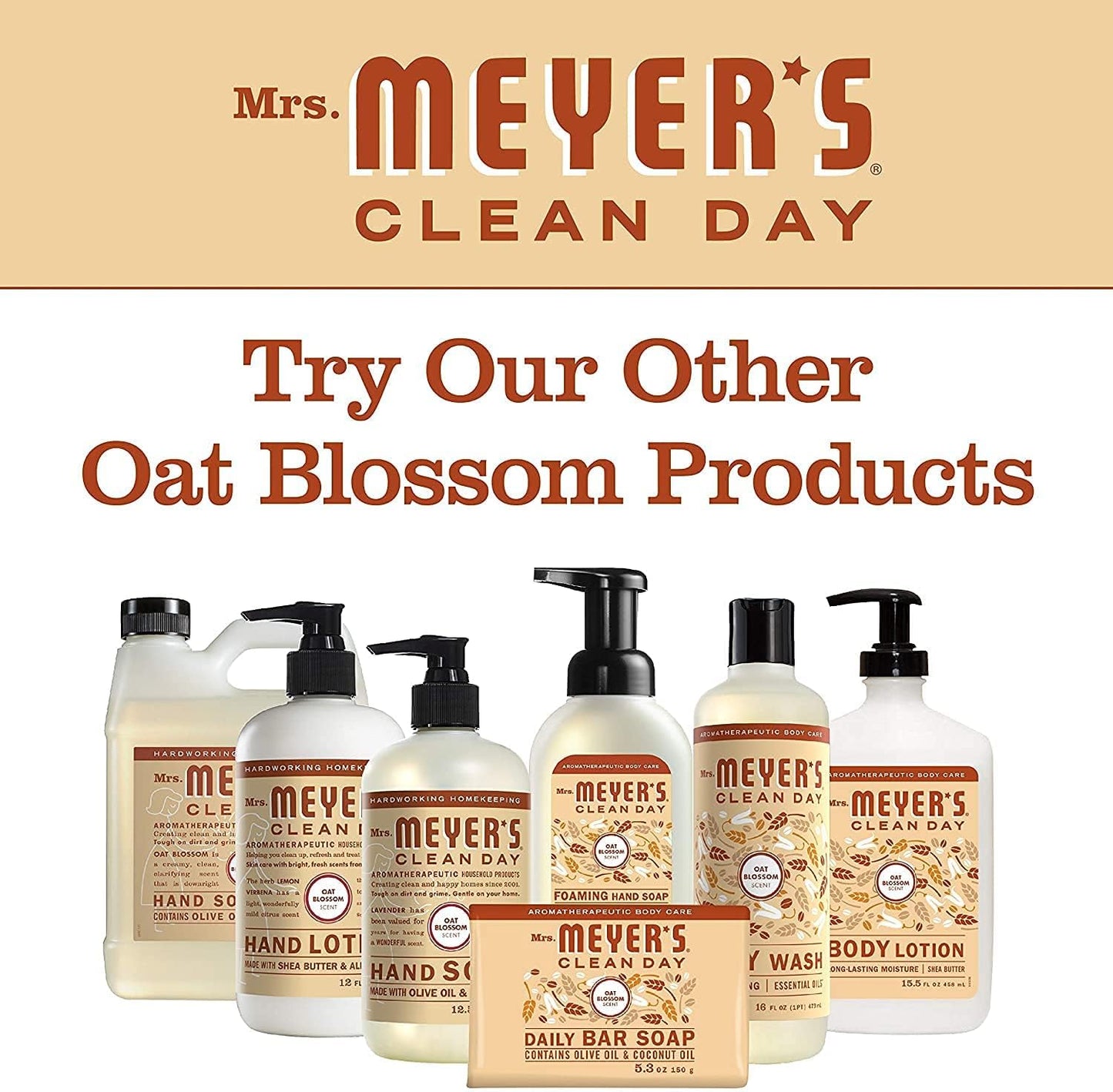 Mrs. MEYER'S Liquid Hand Soap Refill, Oat Blossom 33 Fl Oz. (Pack of 2) Beauty & Personal Care Mrs. MEYER'S