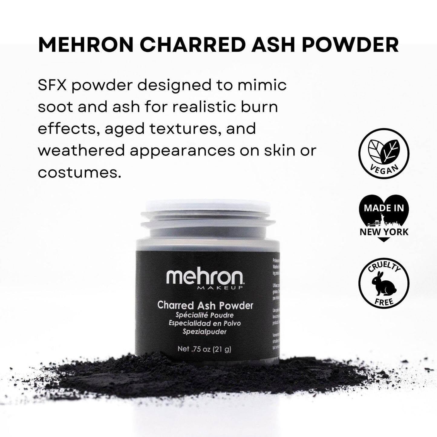 Mehron Makeup Special Effects Powder (.75 oz) (Charred Ash) Beauty & Personal Care Mehron