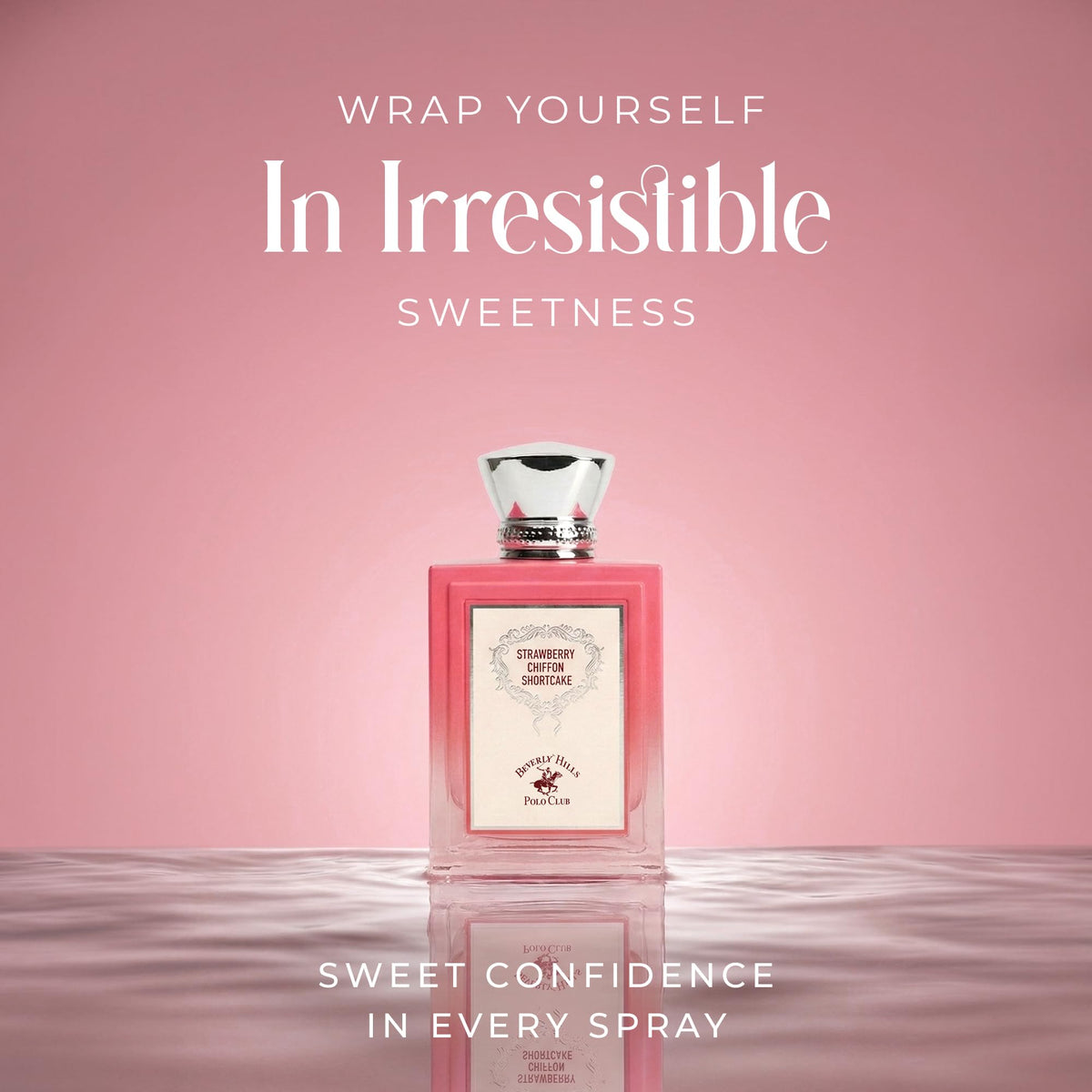 Beverly Hills Polo Club Strawberry Chiffon Shortcake EDP for Women | Luxurious Sweet Fruity Gourmand Fragrance | Long-Lasting Vanilla, Praline