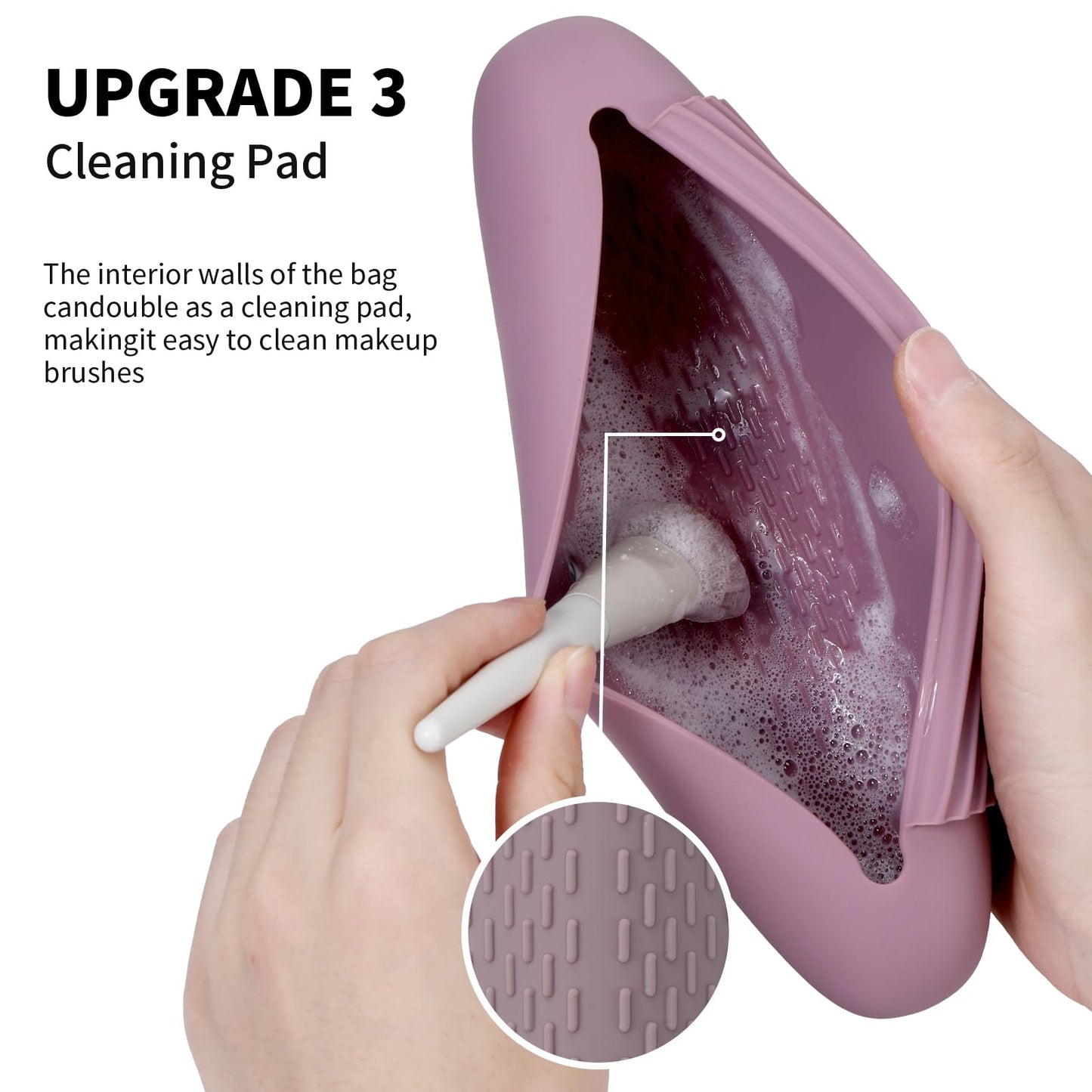 AGIKET Silicone Makeup Brush Holder Travel Cosmetic Bag:Soft Portable Cosmetic Face Brushes Holder with Upgrade Anti-Fall Out Magnetic Closure, Large Beauty and Personal Care AGIKET