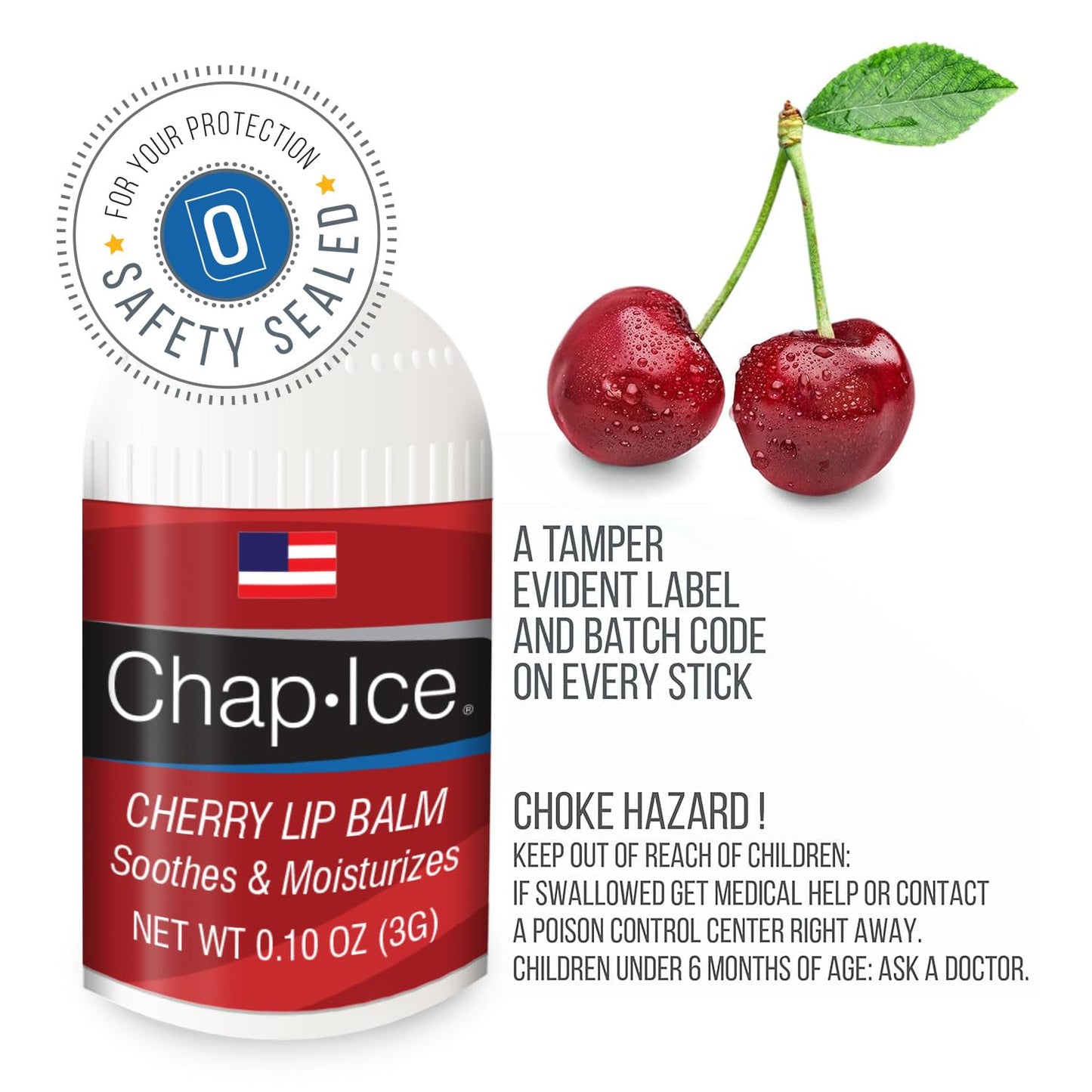 Lot of 4 Oralabs Chap Ice Cherry Lip Balm Mini Cute Bonus Pack … Beauty and Personal Care CHAP-ICE