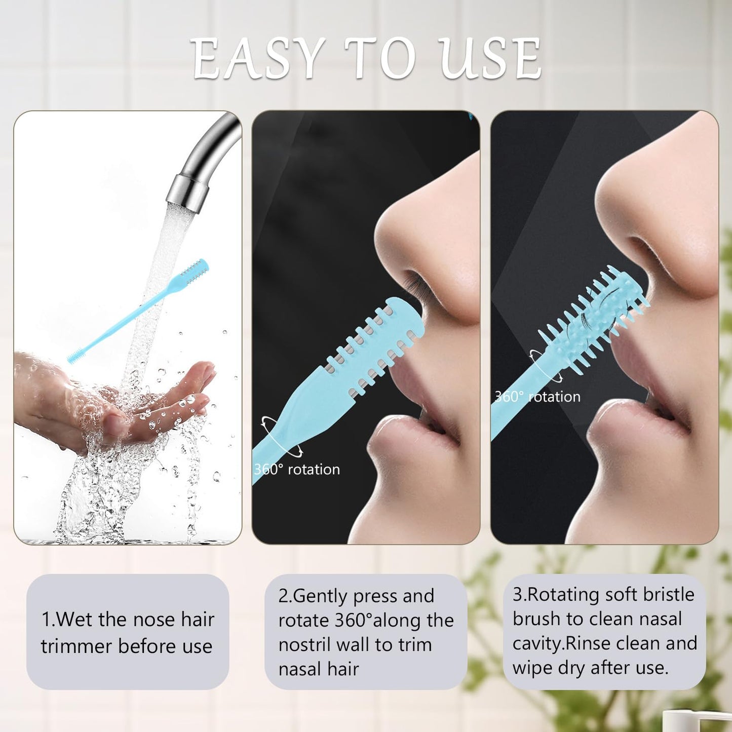 JIAOYANG 5Pcs 2-in-1 Nose Hair Trimmer for Men Women: 2026 New Portable Double Sided 360° Rotating Nasal Hair Cutter for Women Home Travel Beauty and Personal Care JIAOYANG