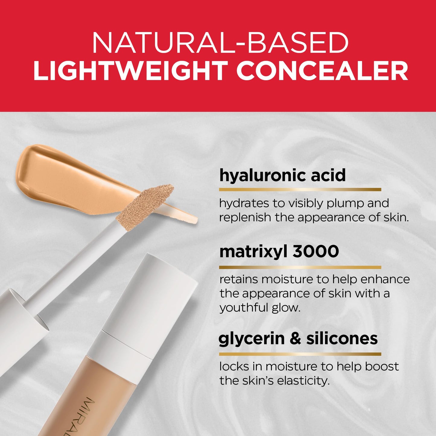 Mirabella Invincible For All Perfecting Under Eye Concealer Full Coverage - Hydrating Makeup Concealer for Dark Circles, Fine Lines & Wrinkles Beauty & Personal Care Mirabella