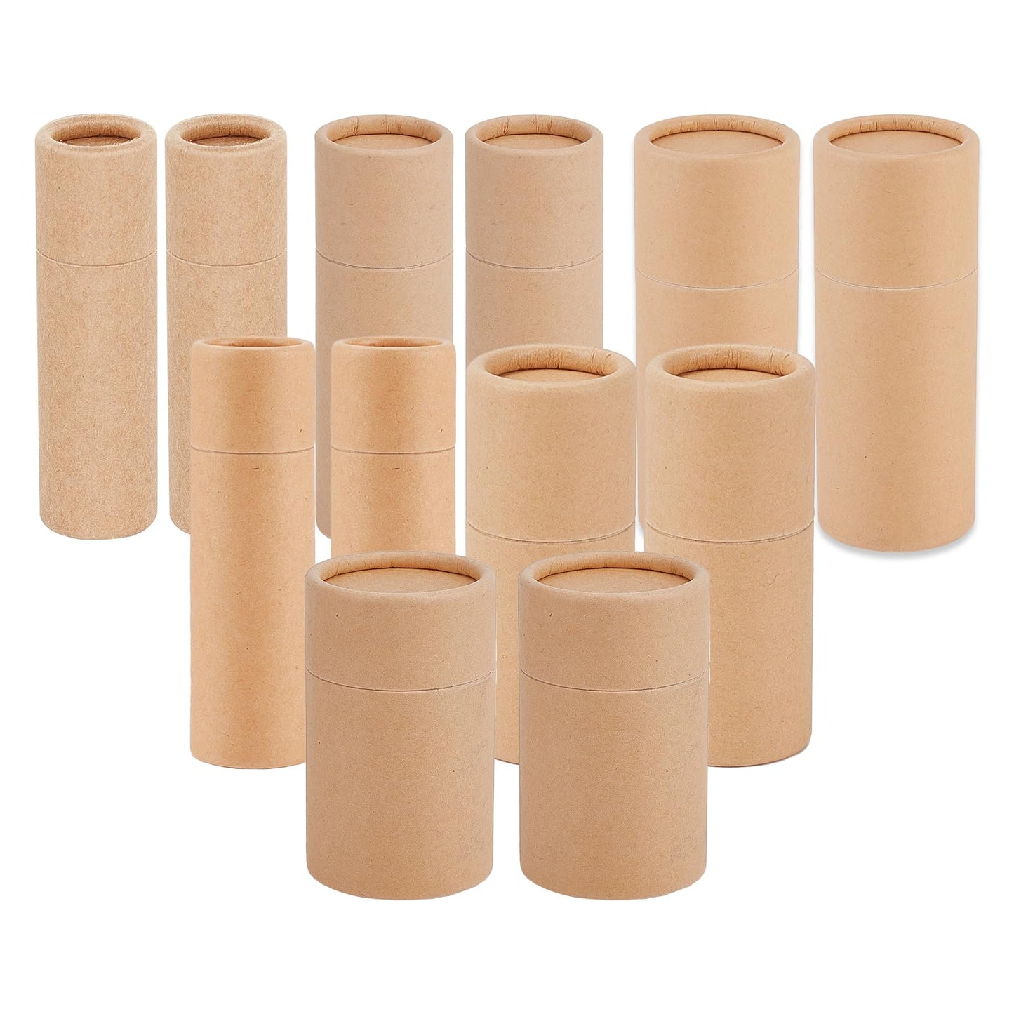 NICENEEDED 12 PCS Twist Up Lip Balm Tubes, Empty Lip Gloss Balm Holder, Kraft Paper Rotatable Deodorant Containers for DIY Homemade Lipsticks Beauty and Personal Care NICENEEDED