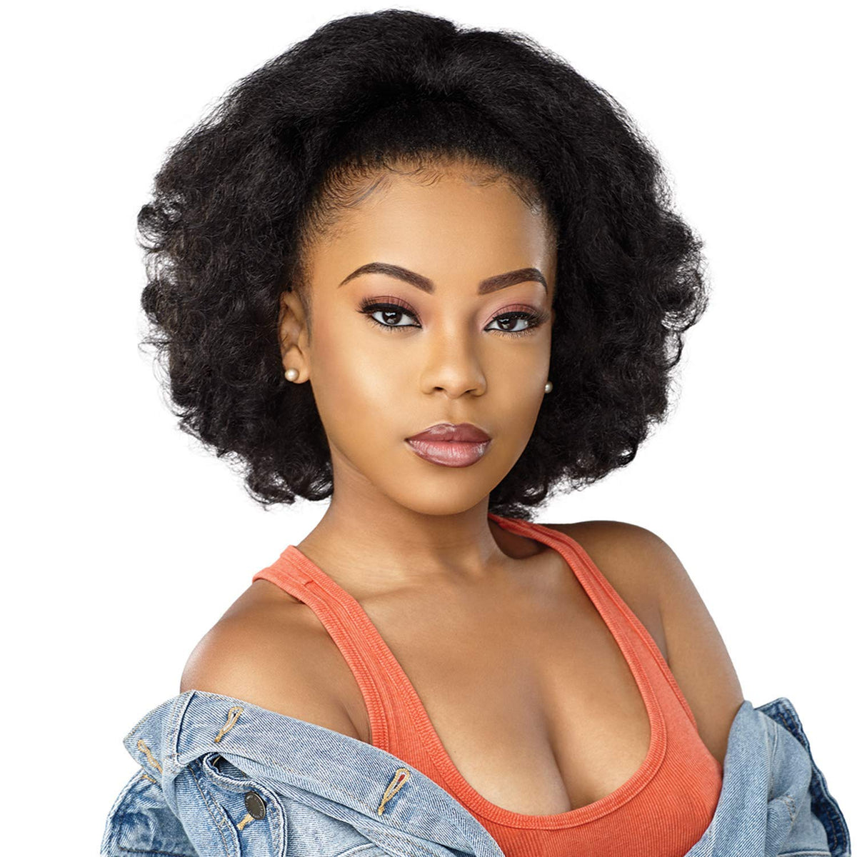 Sensationnel Curls Kinksandco Ponytails - Rain Maker Instant Weavedrawstring Pony Updo for Natural 3C to 4C Hair Textures (1 JETBLACK)