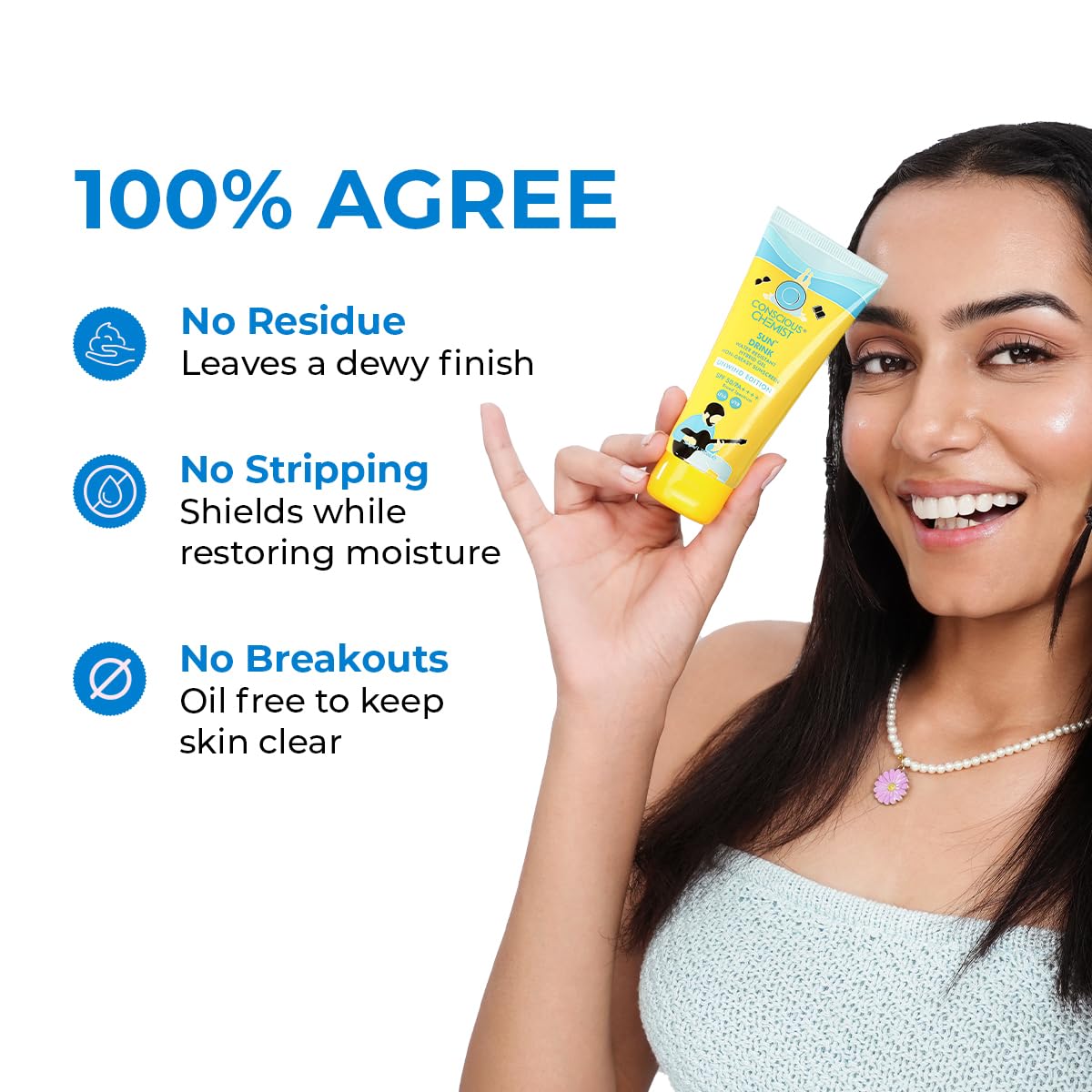 Conscious Chemist® Sun Drink Hybrid SPF 50 PA++++ Sunscreen Unwind Edition | Water Resistant , Ceramides & Milk Thistle Extract | UVA/UVB Protection | Beauty & Personal Care Conscious Chemist