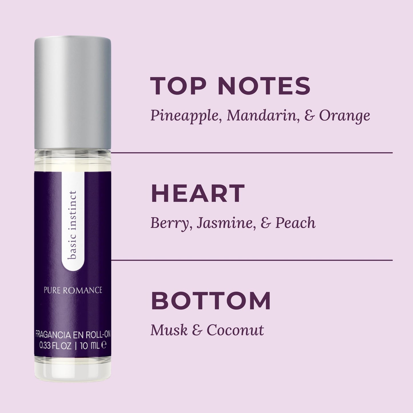 Pure Romance - Basic Instinct Pheromone Roll On Perfume (0.35 fl oz) - Perfumes for Women or Men - Personal Scent - Long-Lasting - Travel Size Beauty & Personal Care Pure Romance