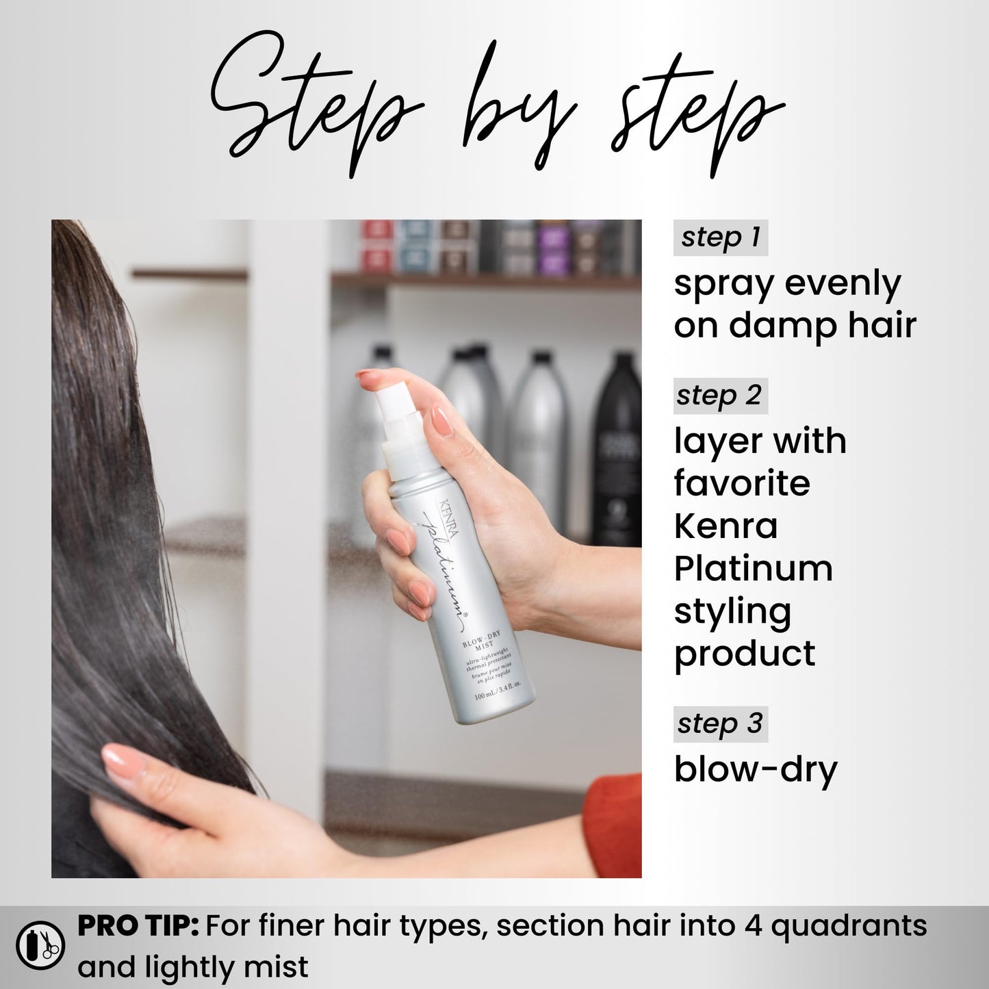 Kenra Platinum Blow-Dry Mist | Ultra-Lightweight Thermal Protectant | Detangles, Smooths, & Softens | Eliminates Frizz & Resists Humidity | Fine Beauty & Personal Care Kenra
