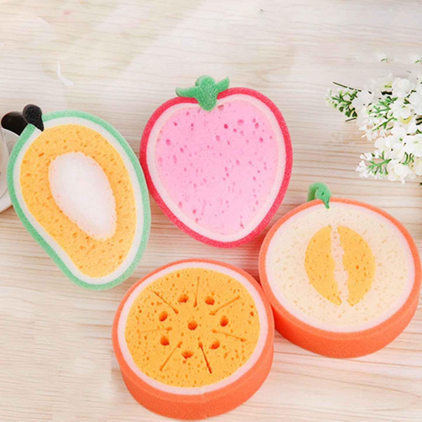 Fruit Shaped Exfoliate Soft Sponge Body Scrubber Bath Scrub Removal Tool Sponge Shower Brush Beauty and Personal Care Hxyxbnhno