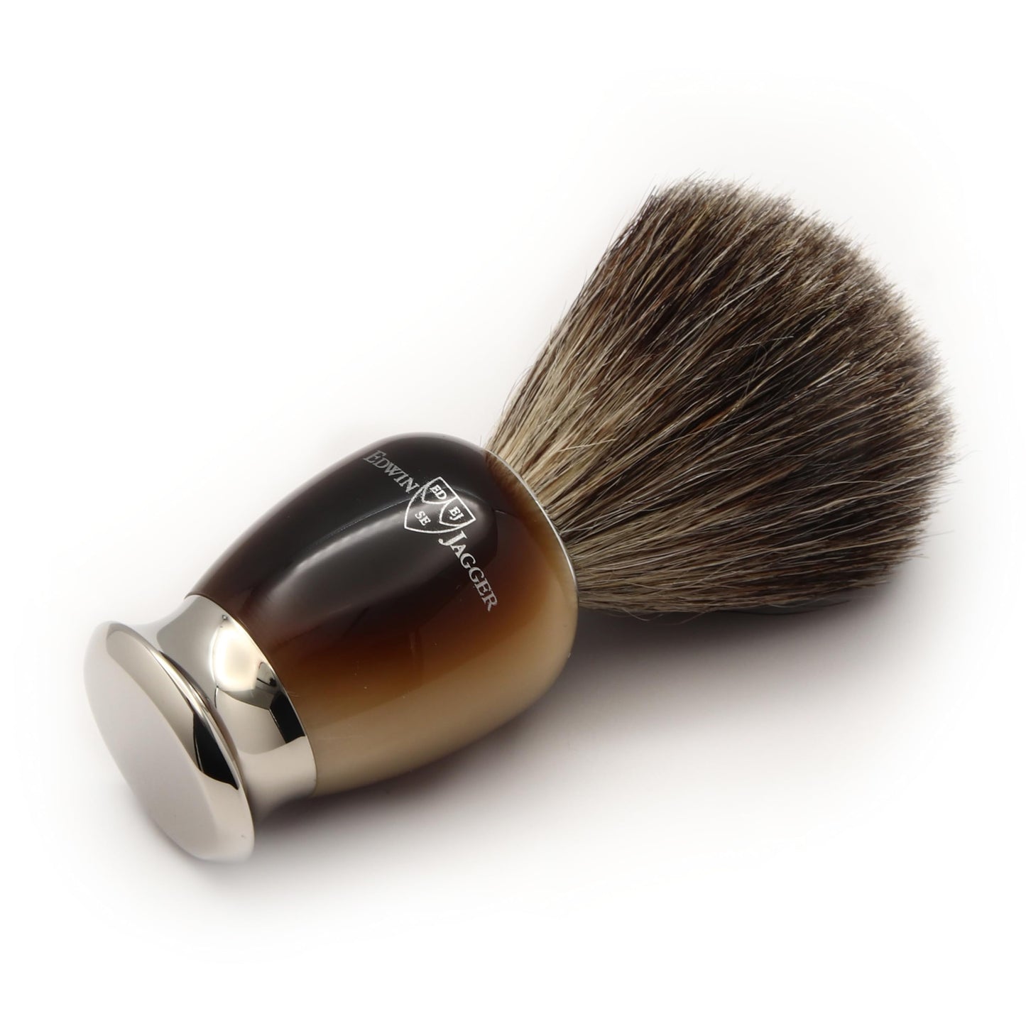 Edwin Jagger S81M582AMZ Imitation Light Horn & Nickel Classic Shaving Set with Pure Badger Shaving Brush and Mach 3 Razor for Shaving Cream or Soap Beauty and Personal Care Edwin Jagger