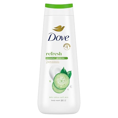 Dove Body Wash Refresh Cucumber and Green Tea for 24hr Lotion-Soft Skin Moisturizing Skin Cleanser with No Sulfates No Parabens 20 oz Beauty & Personal Care Dove