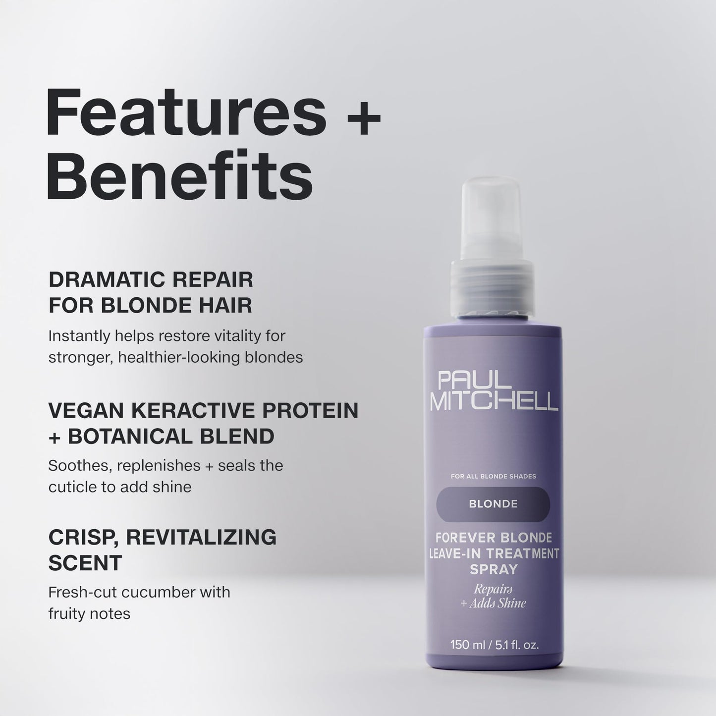 Paul Mitchell Forever Blonde Leave-In Treatment Spray, Repairs + Adds Shine, Ideal For Bleached + Lightened Hair, 5.1 fl. oz Beauty & Personal Care Paul Mitchell