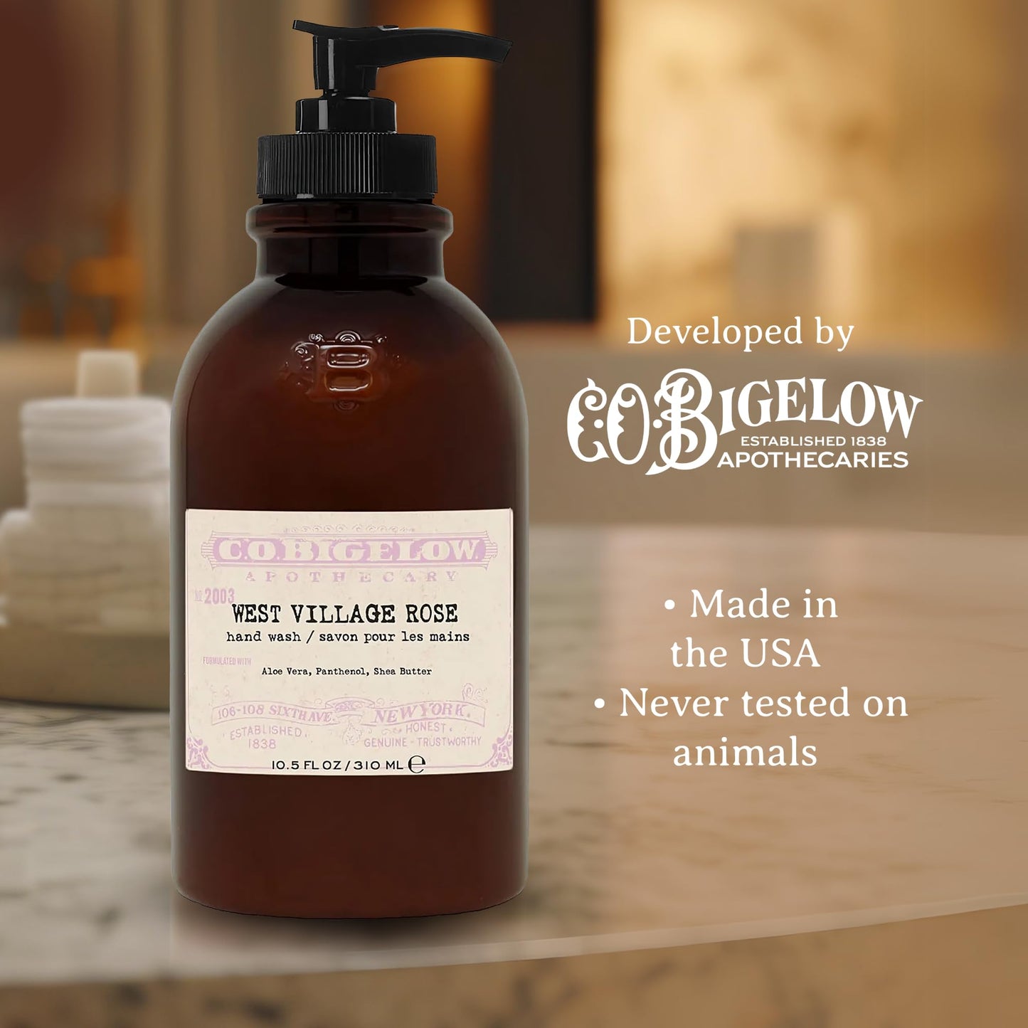 C.O. Bigelow West Village Rose Hand Wash, Iconic Collection Liquid Hand Soap with Shea Butter, Glycerin, Aloe Vera, 10.5 Fl Oz Beauty & Personal Care C. O. Bigelow