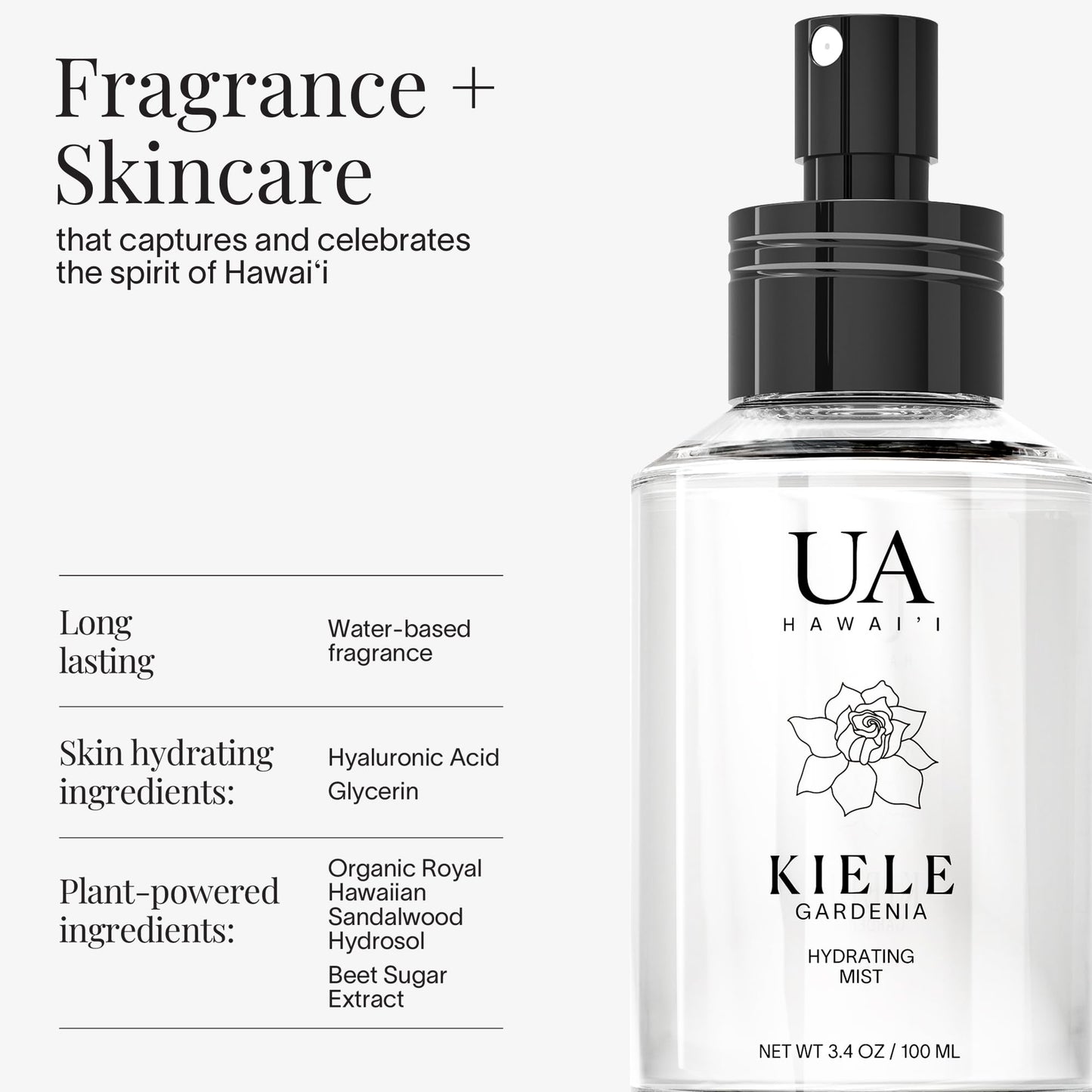 Kiele Gardenia Body and Hair Mist from Hawaii, Hair Perfume for a Light, Hydrating Refresh, Body Mist for Women and Men, Alcohol-Free Beauty & Personal Care Ua Body