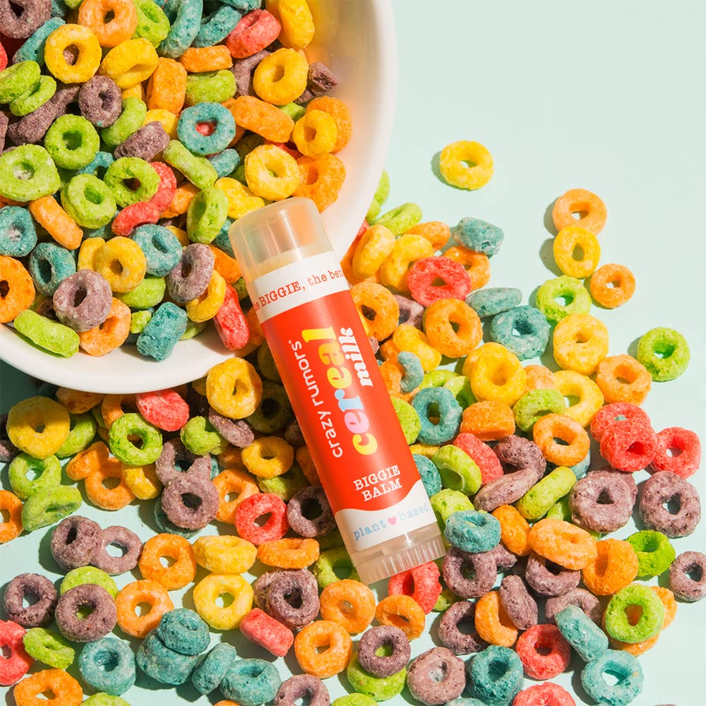 Crazy Rumors Biggie Cereal Milk Flavored All Natural, Plant Based Lip Balm to Moisturize and Nourish your Lips - Cereal Milk Biggie Tube 0.6 oz (4x Beauty & Personal Care Crazy Rumors