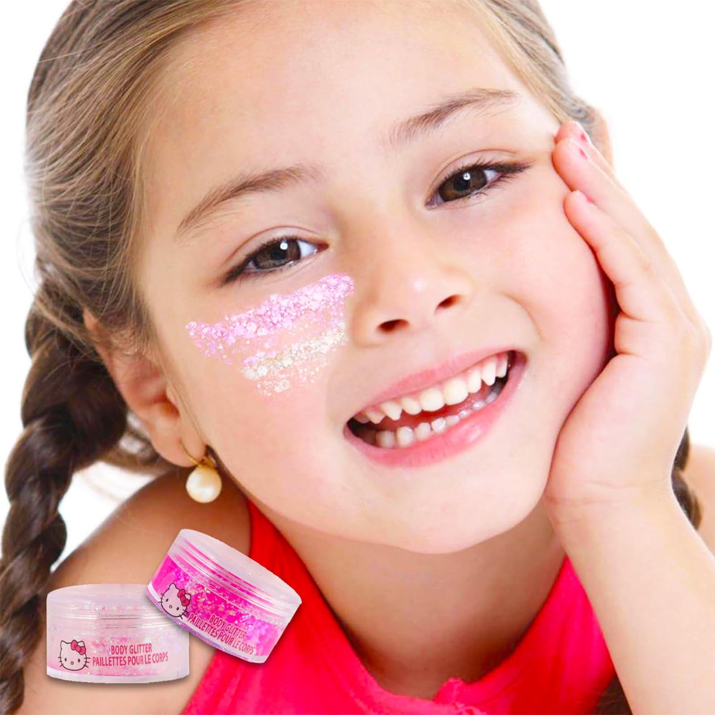 Hello Kitty Body Glitter Set - Bundle with 4 Body Glitter Colors for Costumes, Dress Up, Pretend Play, and More, Stickers | Hello Kitty Accessories Beauty & Personal Care Hello Kitty