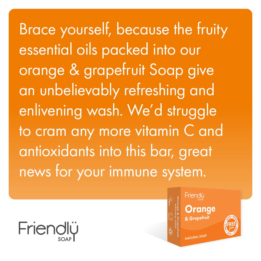 FRIENDLY SOAP Orange Grapefruit Soap Bar, 95 GR Beauty & Personal Care Friendly Soap