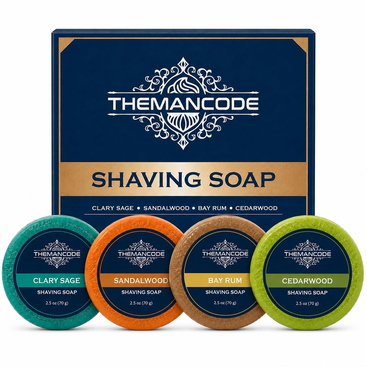 THEMANCODE Shaving Soap for Men, 4 Pack Variety, 2.5 oz Each Beauty and Personal Care THEMANCODE