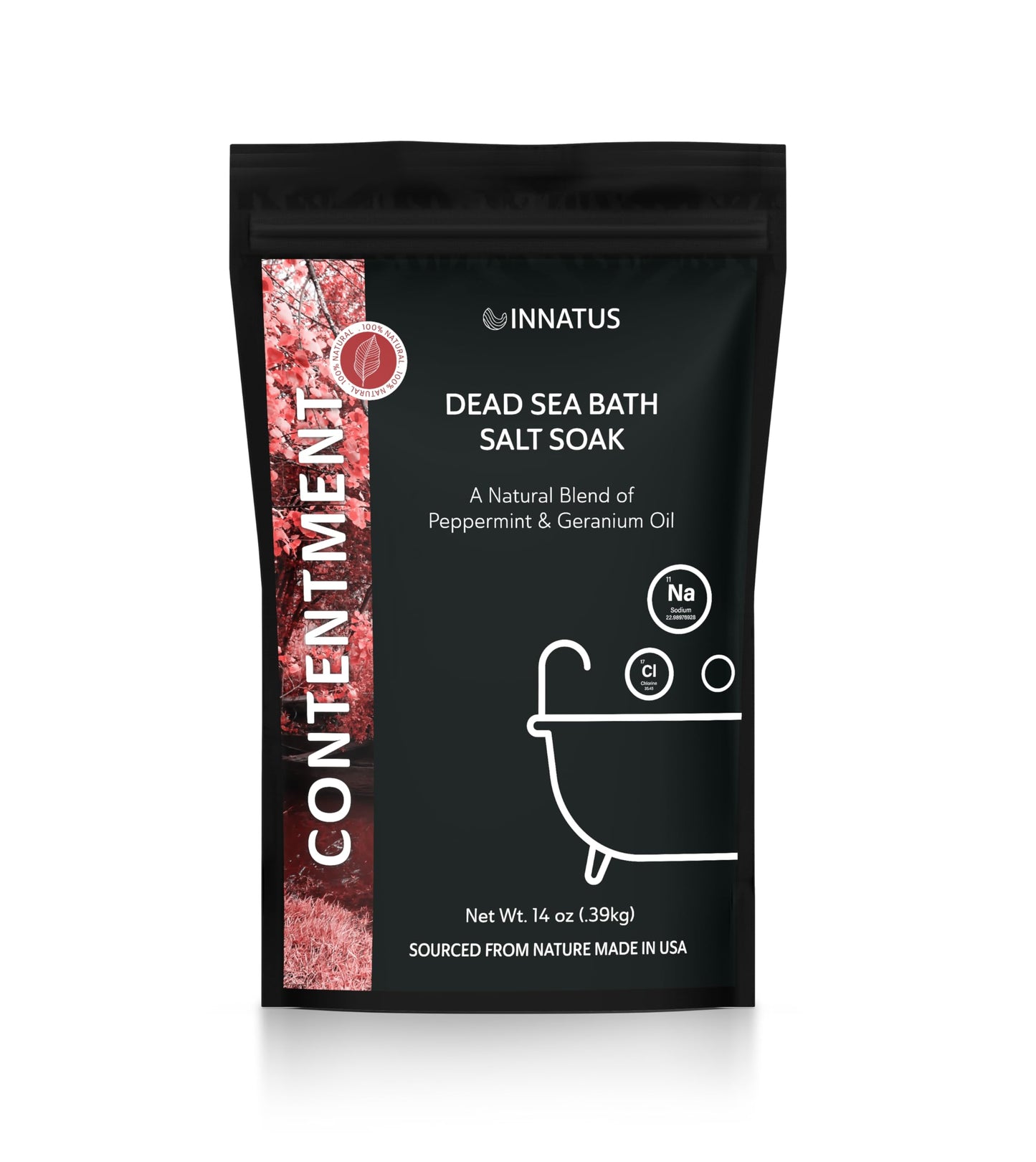 Dead Sea Soothing Bath Salt Soak with 21 Minerals - Relaxing, Detoxifying, and Nourishing for Skin - 14oz, Infused with Essential Oils - Rejuvenate Beauty and Personal Care INNATUS